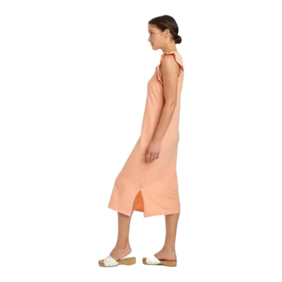 NWT Ruffle Tank Maxi Dress Coral Size Medium ๐ - Picture 2 of 7